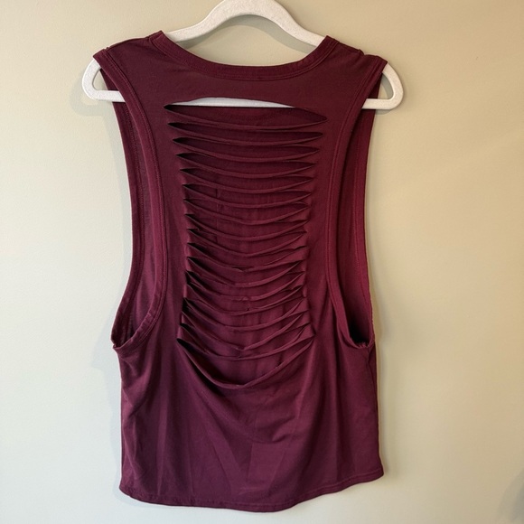 Red Muscle Tee with Cut Out Style - Picture 5 of 5